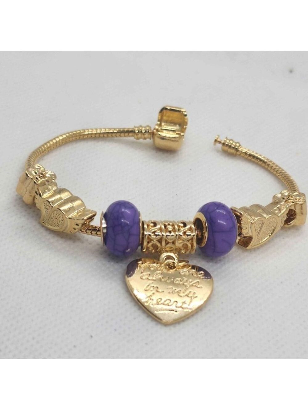 Brand New Brazilian 18k Gold Filled Heart Bracelet
